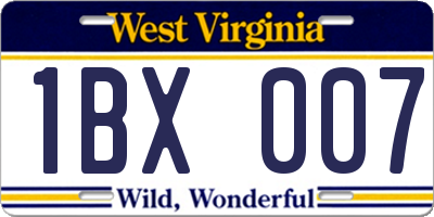 WV license plate 1BX007