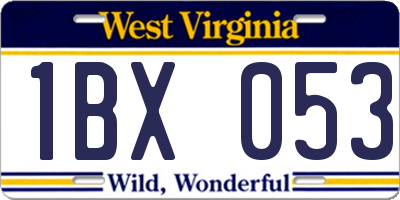 WV license plate 1BX053