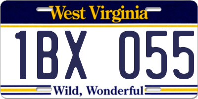 WV license plate 1BX055