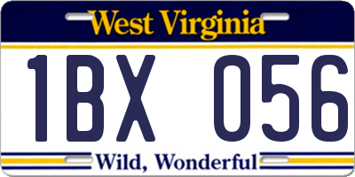 WV license plate 1BX056