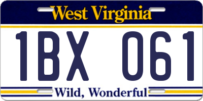 WV license plate 1BX061