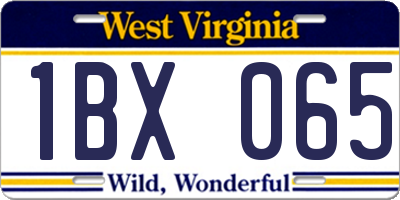 WV license plate 1BX065