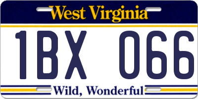 WV license plate 1BX066