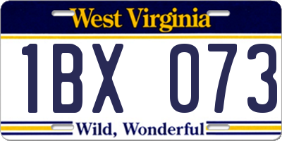 WV license plate 1BX073