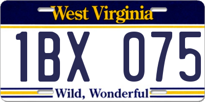 WV license plate 1BX075