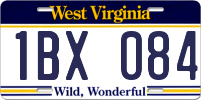 WV license plate 1BX084