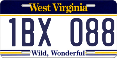 WV license plate 1BX088