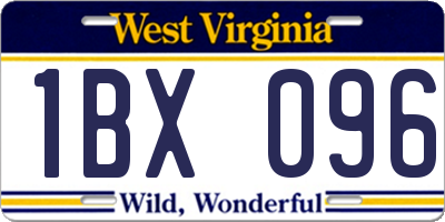 WV license plate 1BX096