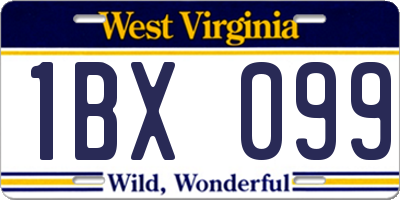WV license plate 1BX099