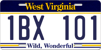 WV license plate 1BX101