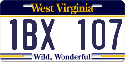 WV license plate 1BX107