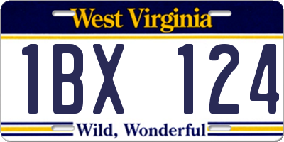 WV license plate 1BX124