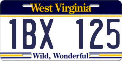 WV license plate 1BX125