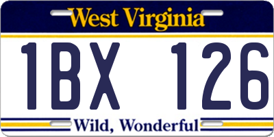 WV license plate 1BX126