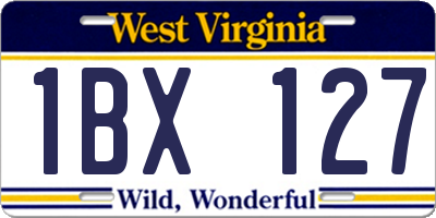 WV license plate 1BX127