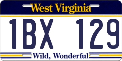 WV license plate 1BX129