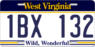 WV license plate 1BX132