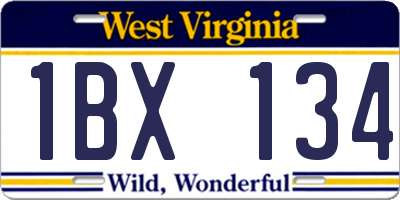 WV license plate 1BX134