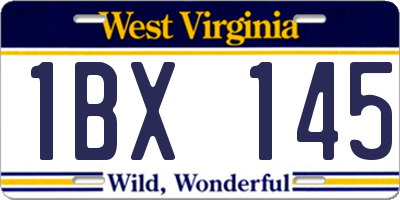 WV license plate 1BX145