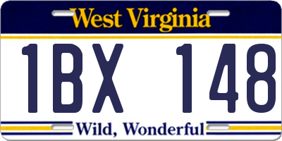 WV license plate 1BX148