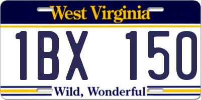 WV license plate 1BX150