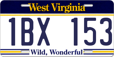 WV license plate 1BX153