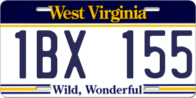 WV license plate 1BX155