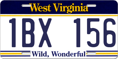 WV license plate 1BX156