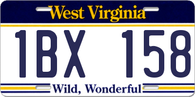 WV license plate 1BX158