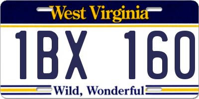 WV license plate 1BX160