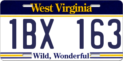 WV license plate 1BX163