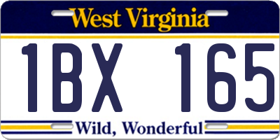 WV license plate 1BX165