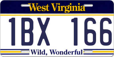 WV license plate 1BX166