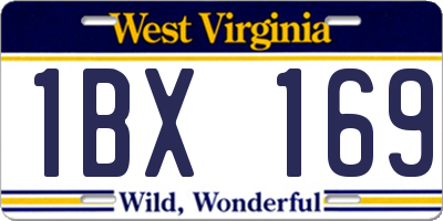 WV license plate 1BX169
