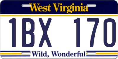 WV license plate 1BX170