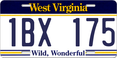 WV license plate 1BX175