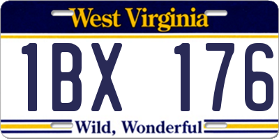 WV license plate 1BX176