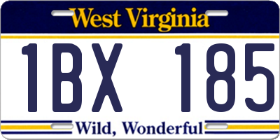 WV license plate 1BX185