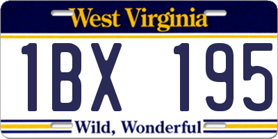 WV license plate 1BX195