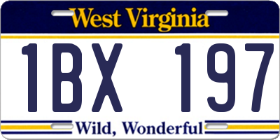 WV license plate 1BX197