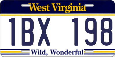 WV license plate 1BX198