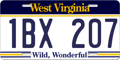WV license plate 1BX207