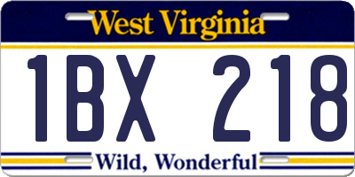 WV license plate 1BX218