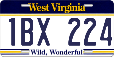 WV license plate 1BX224
