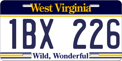 WV license plate 1BX226