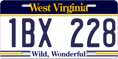 WV license plate 1BX228