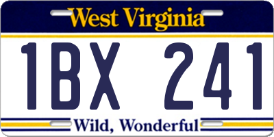 WV license plate 1BX241
