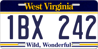 WV license plate 1BX242