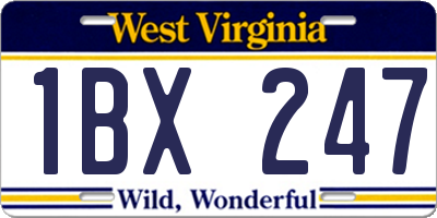 WV license plate 1BX247