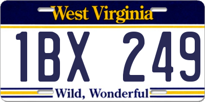 WV license plate 1BX249
